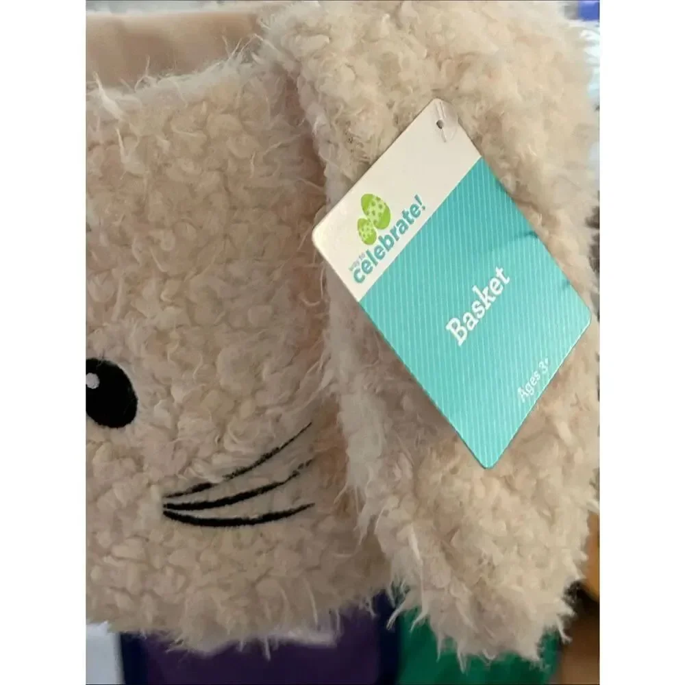 🆕 Kids Plush Bunny 🐰 Handbag 🐥 in basket 🧺 Shaggy Cute 🥰 Bonus Eggs 🥚🥚